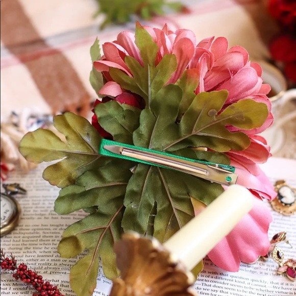 Pinup Hair Clip Fall Wedding Bridal Accessory Blush Autumn Bridesaid - Picture 5 of 5